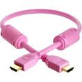 Cmple 28AWG HDMI Cable with Ferrite Cores - Pink - 1.5FT 978-N